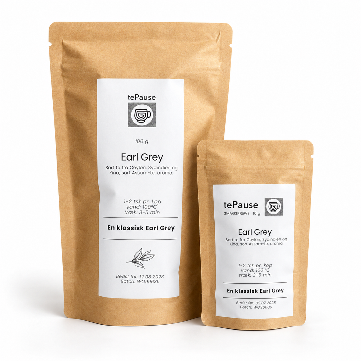 Earl Grey te fra tePause i 100 g pose og 10 g smagsprøve